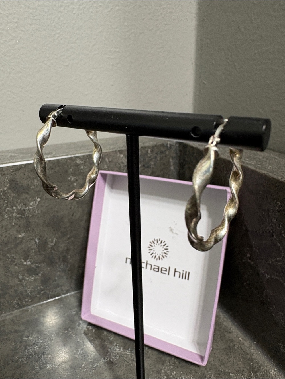 Michael Hill Silver Twisted Hoop Earrings - Sterling Silver 925